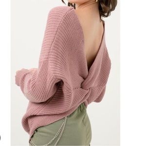 Love Tree Twist Back Sweater